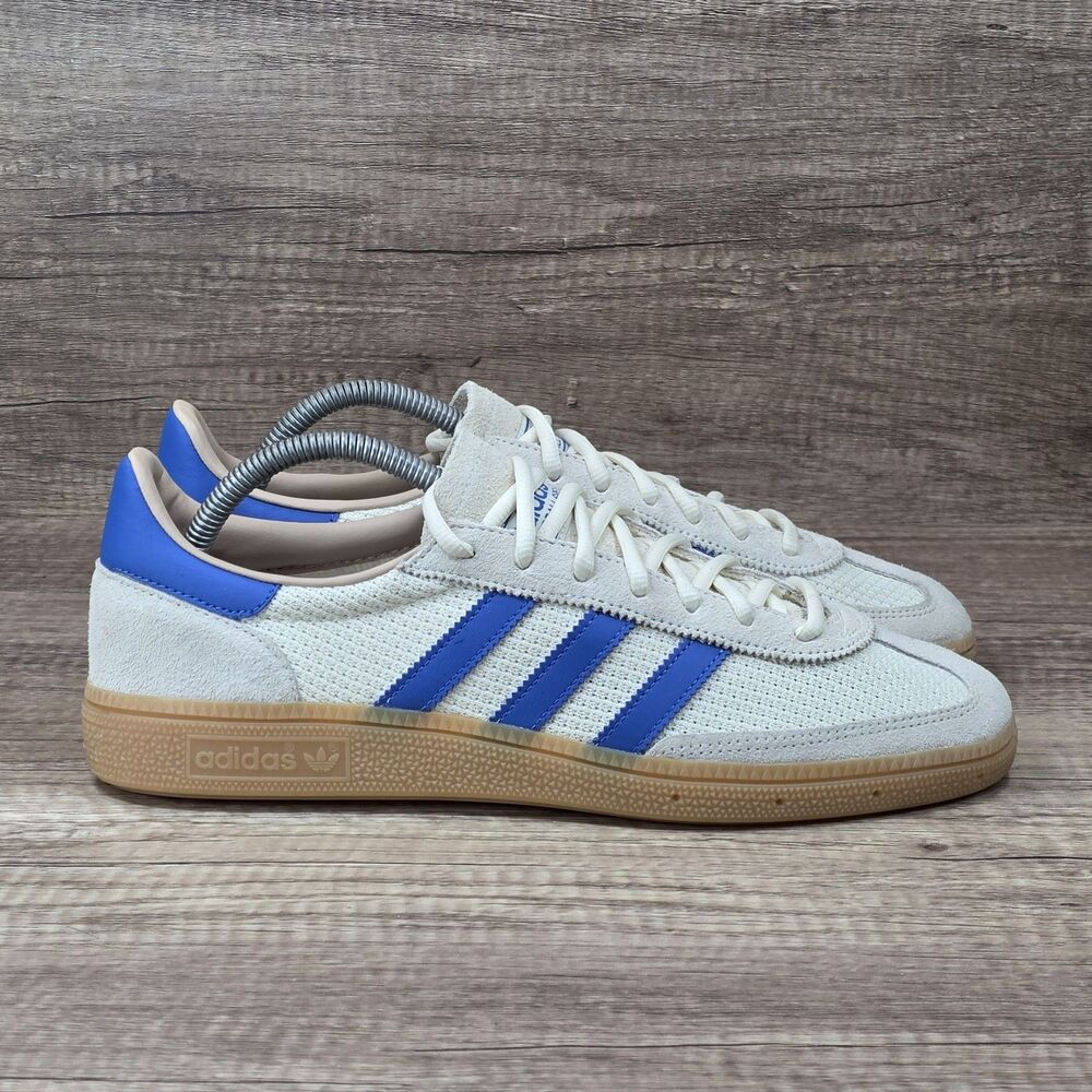 Adidas Handball Spezial Men's Sz 9 Cream White Blue Warm Sandstone Shoes JS3865